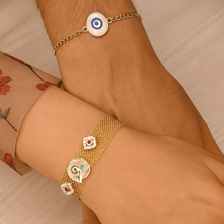 Evil Eye and Stone Lumba Rakhi Set